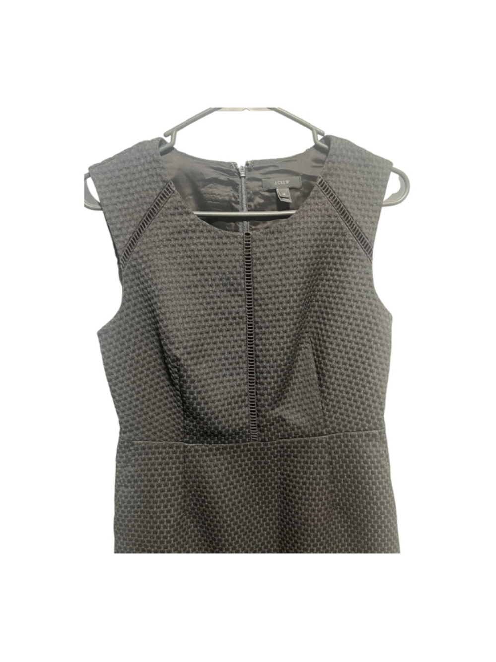 Women's J.CREW Petite Portfolio Black Sleeveless Textured Sheath Dress 8P - Picture 3 of 8